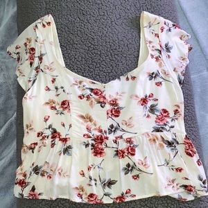 American Eagle - Cropped Floral Blouse